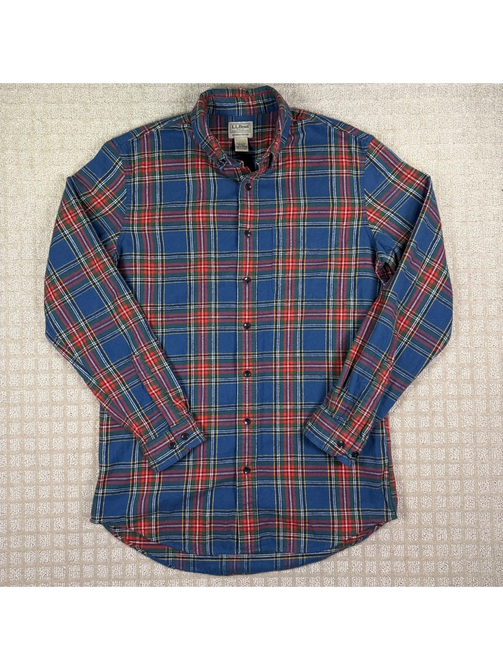 L.L.Bean Slightly Fitted Plaid Button-Up Flannel Shirt M